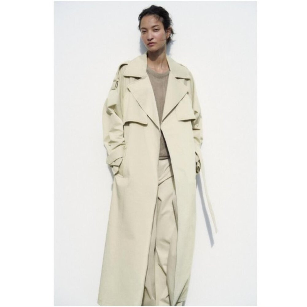 Zara Waxed Cotton Duffel Coat in Sand size XS/S (fits M as well)